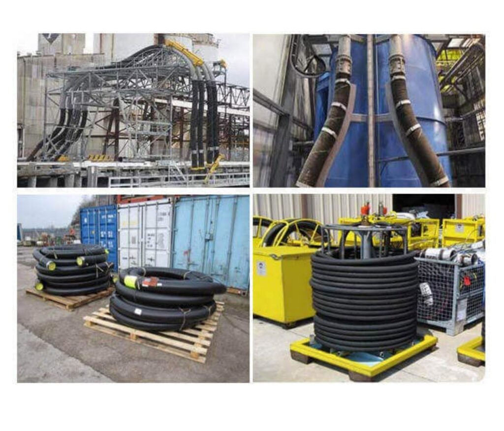 Material handling hose for industrial powder and liquid transfer