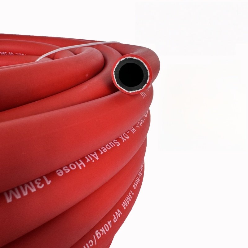 color coiled PVC air hose (showing the appearance of the full roll of hose)