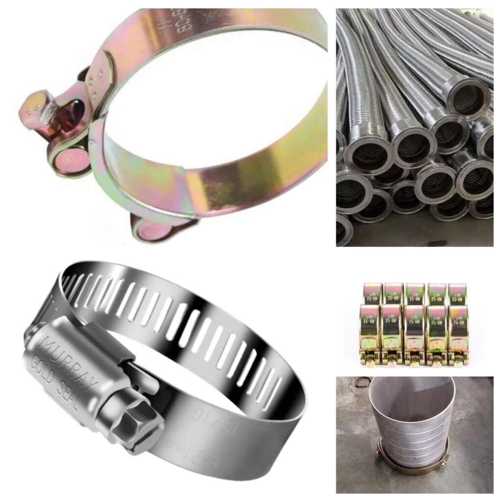 Stainless steel hose clamp for secure pipe and hose connection