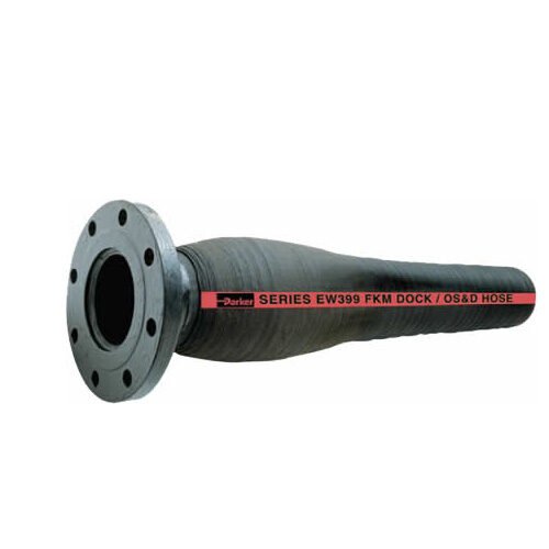 Heavy-duty duck hose Series-EW399, industrial suction and discharge rubber hose with flange ends for mining and dredging applications